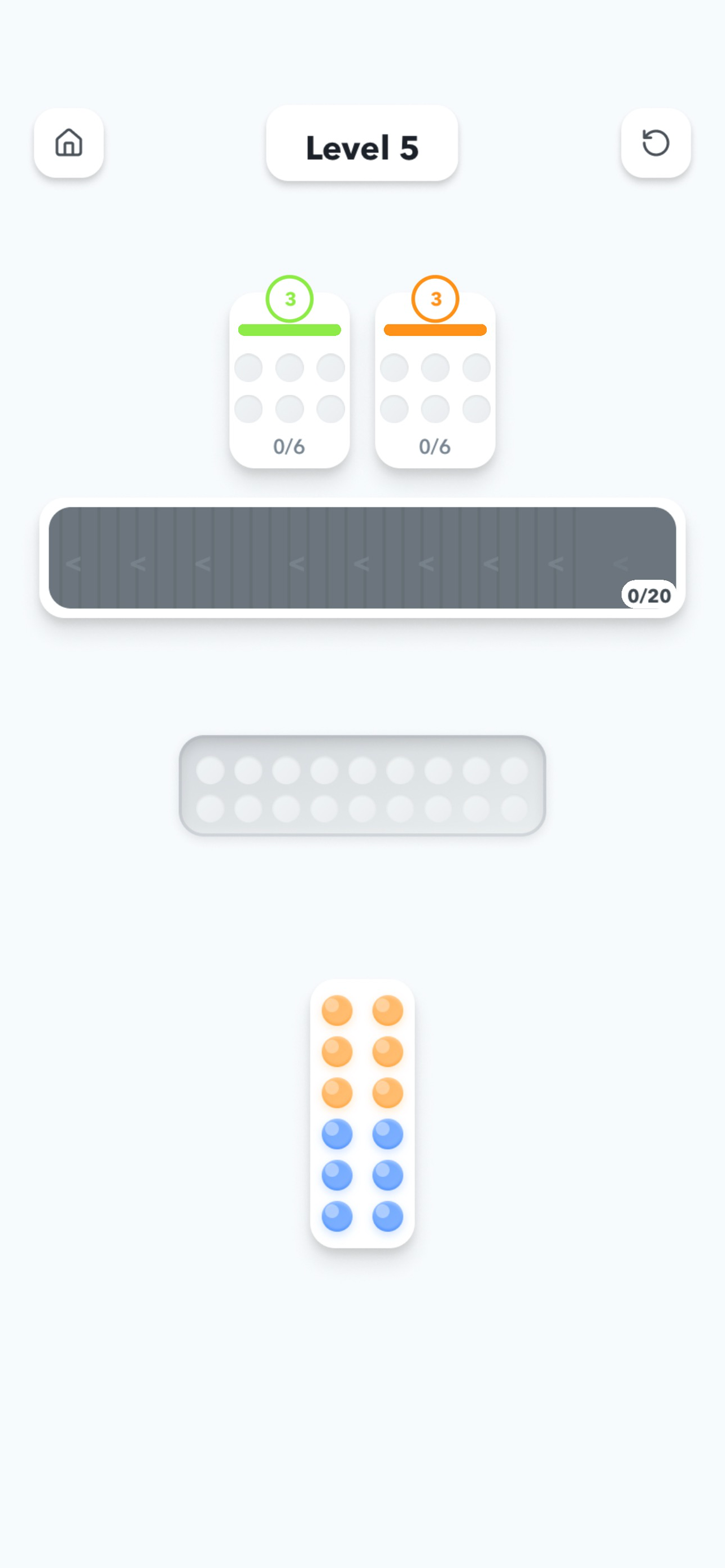 Candy sorting gameplay screenshot